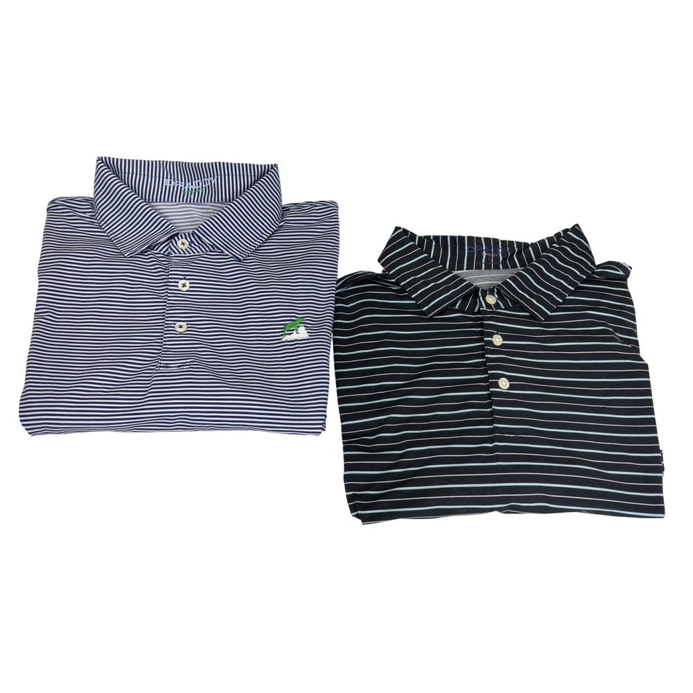 B.Draddy Sport Mens Size L Polo Shirts Bundle Striped Performance Golf Active